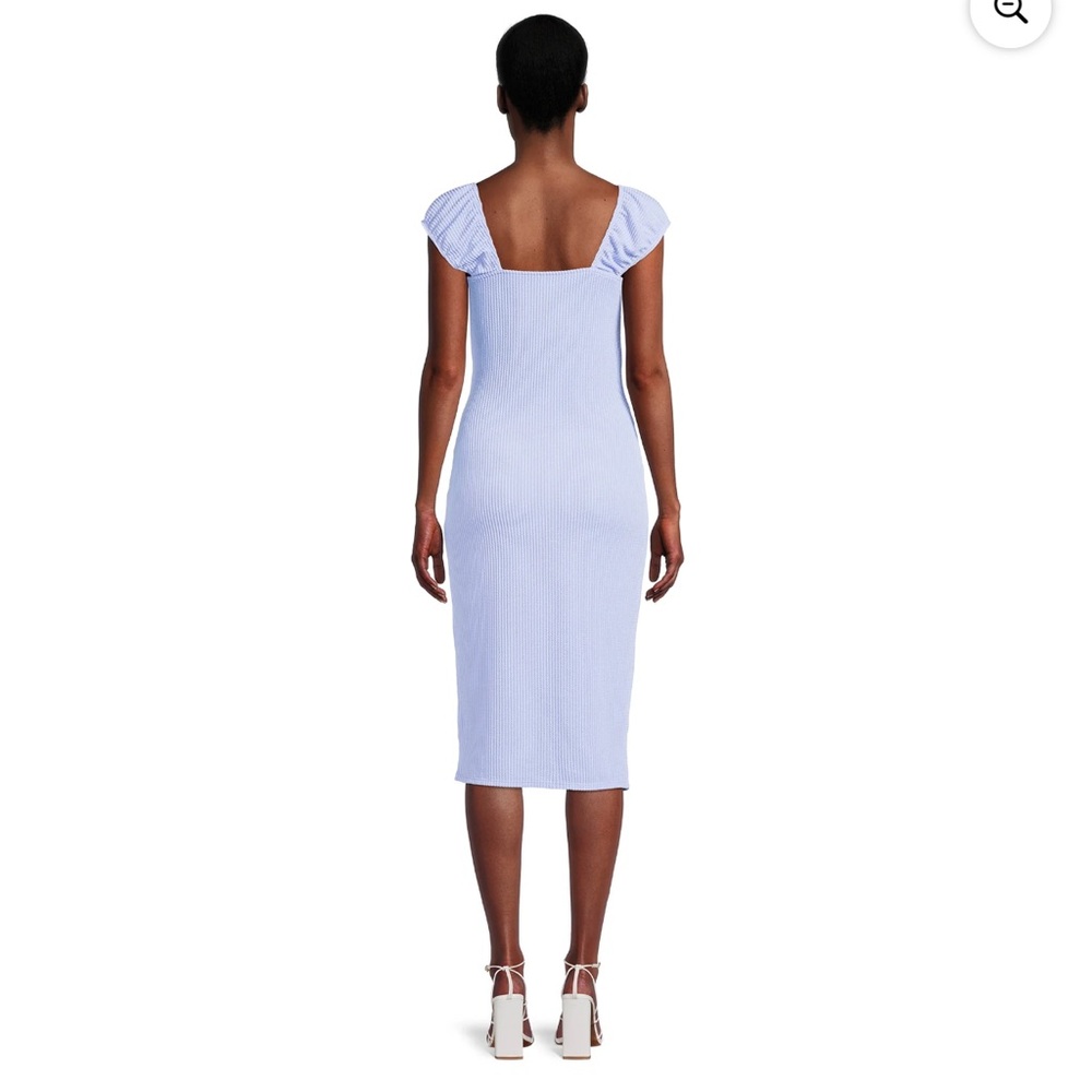 NOBO Sky Blue Ribbed Midi Dress - Picture 3 of 6